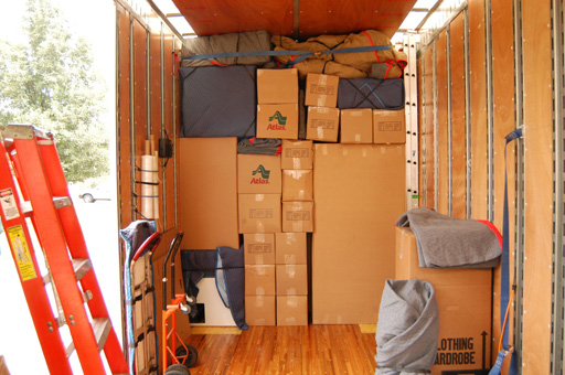 Inside view of our moving truck