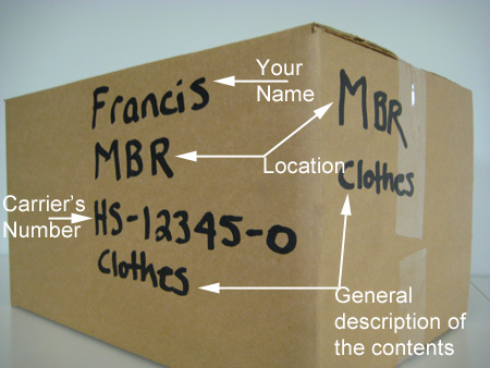 Marking and labeling a moving box