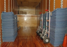 Our trucks carry cotton filled polyester moving blankets for pad wrapping equipment, displays and furniture
