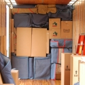 A loaded moving truck